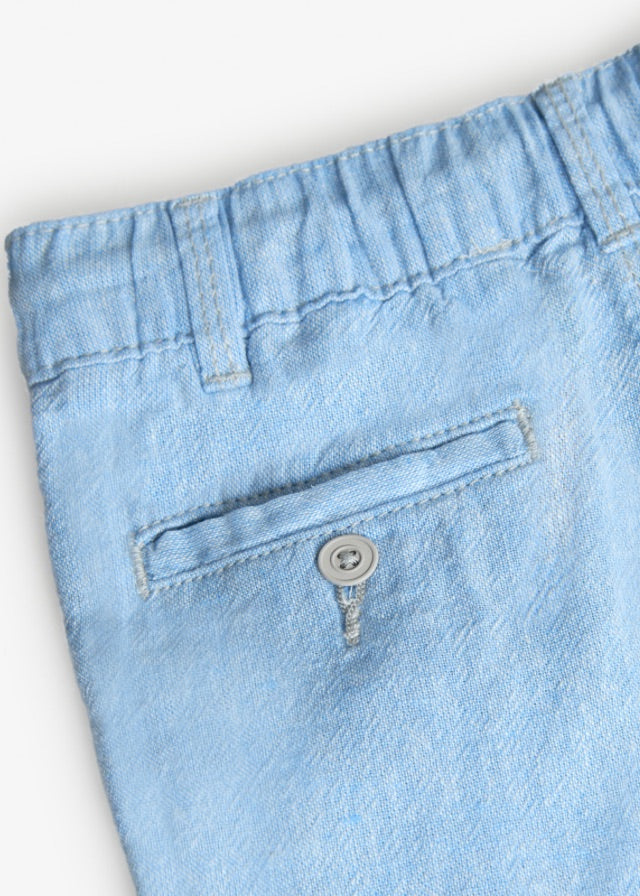 Pantalón lino bicolor