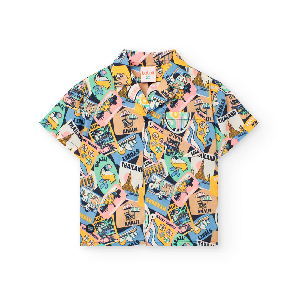 Camisa Popelín Estampada De Bebé