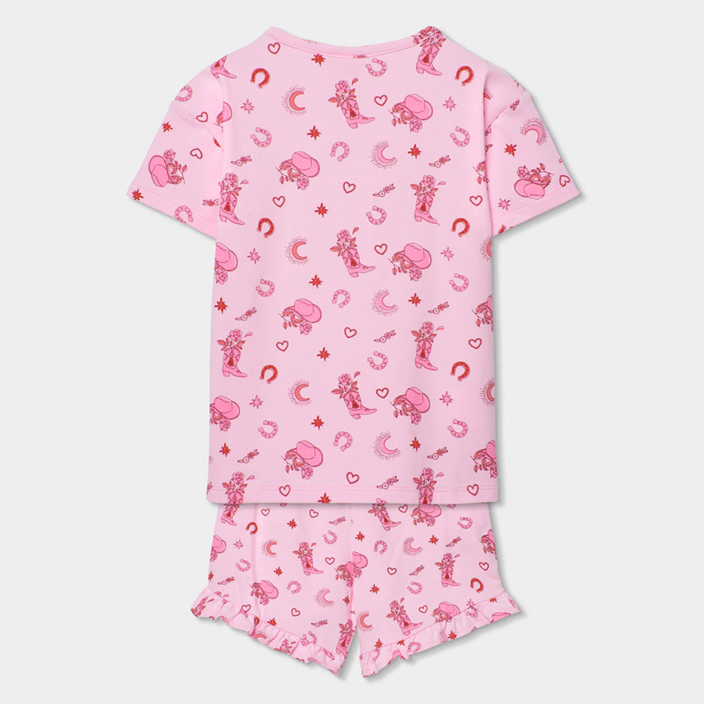 Pijama punto estampado de niña