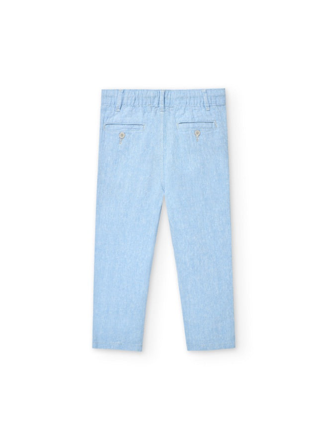 Pantalón lino bicolor