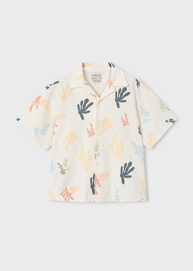 Conj. Camisa m/c punto estampada y Bermuda punto estructura