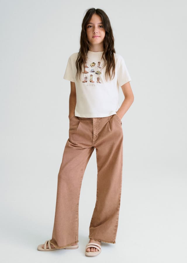 Pantalon largo sarga