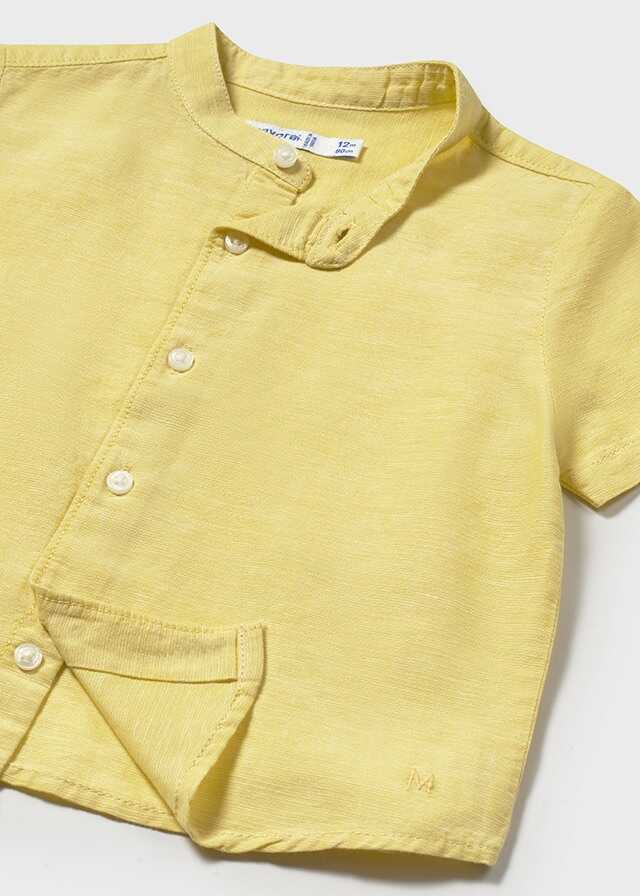 Camisa m/c cuello mao lino