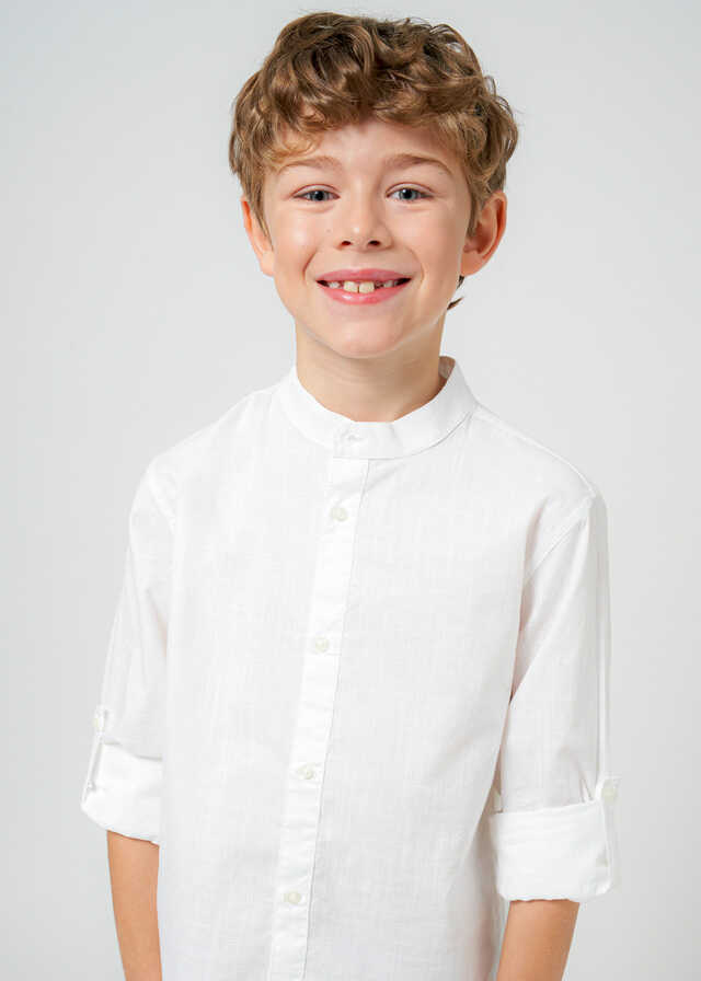 Camisa m/l cuello mao