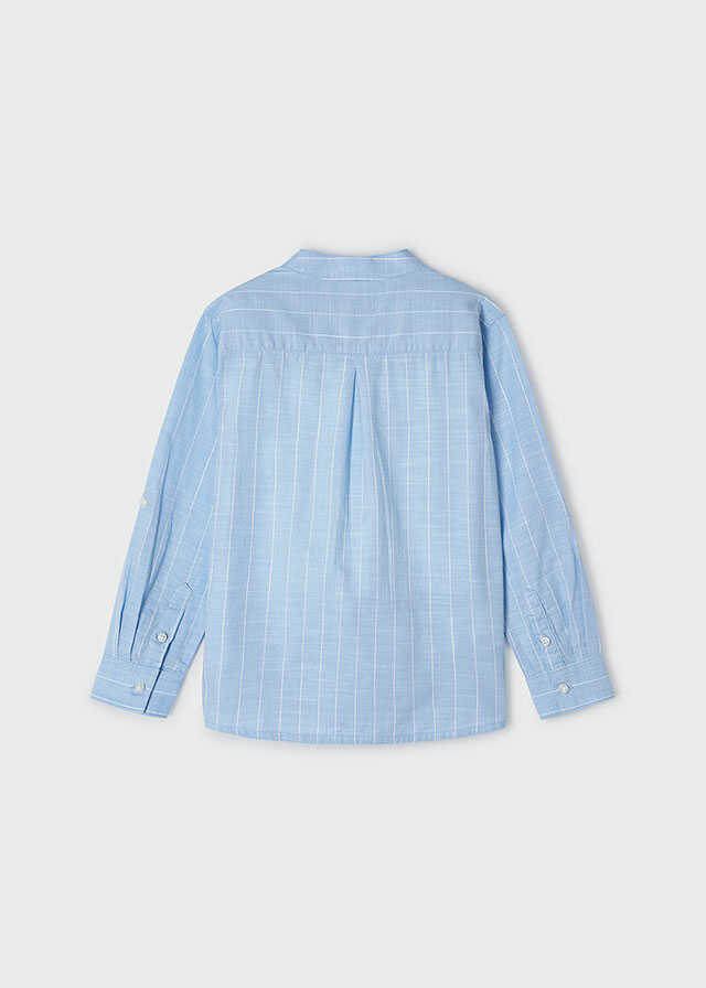 Camisa m/l cuello mao rayas