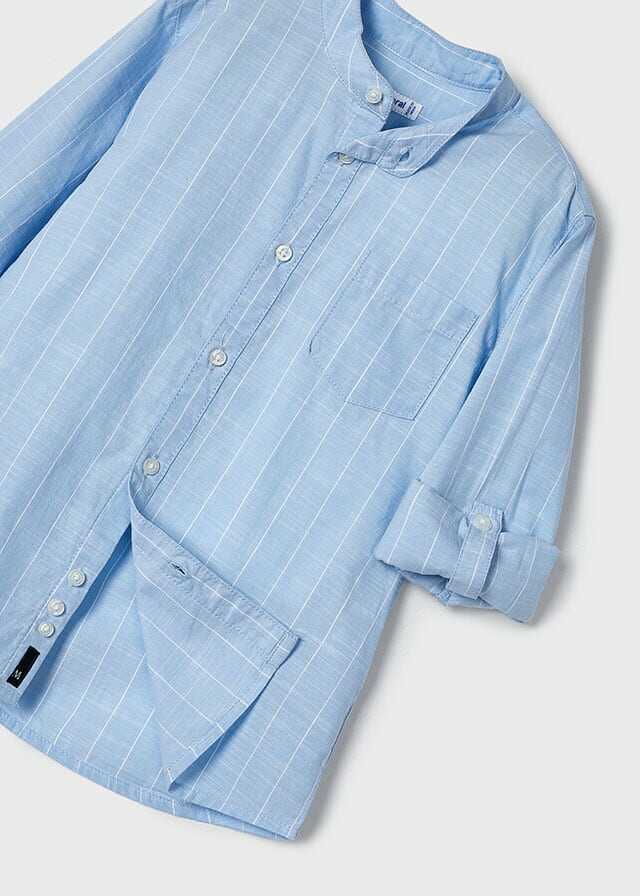 Camisa m/l cuello mao rayas