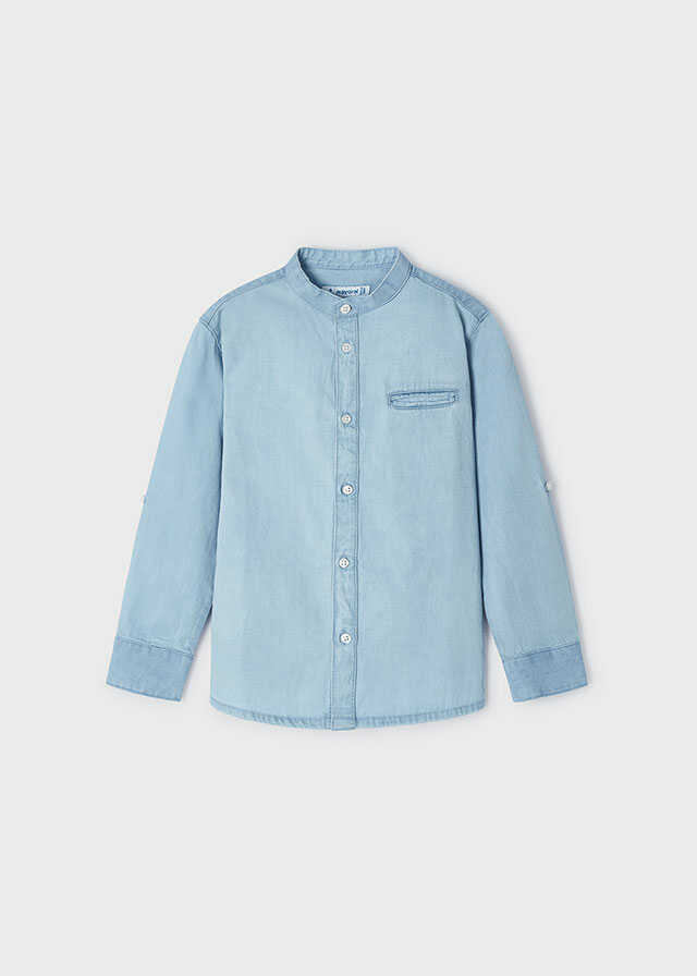 Camisa m/l denim c/mao