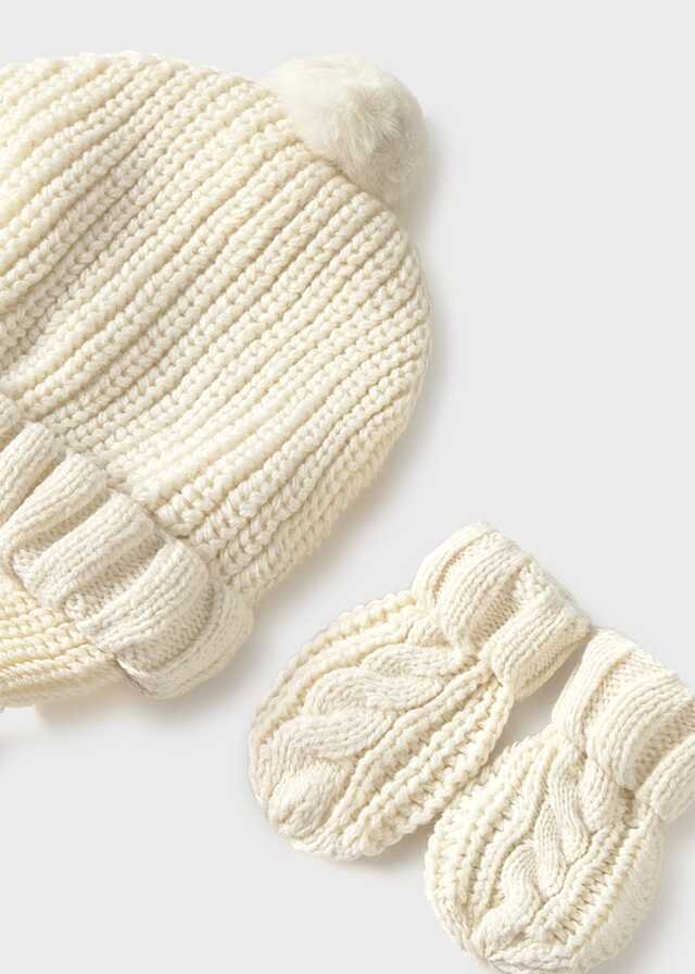 Conj. gorro manoplas tricot