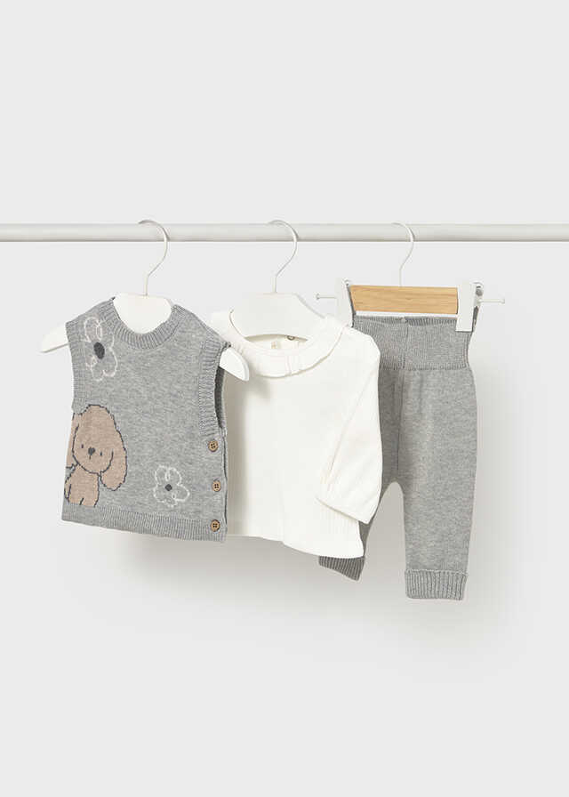 Conj. leggings chaleco tricot