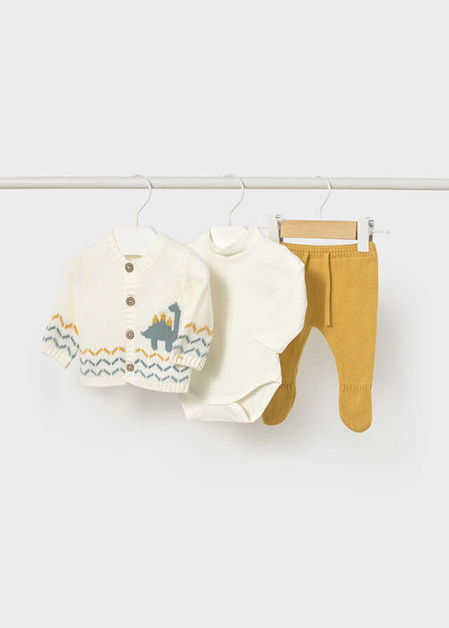 Conj. polaina 3 piezas tricot