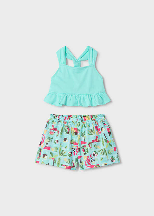Conj. short punto crepe