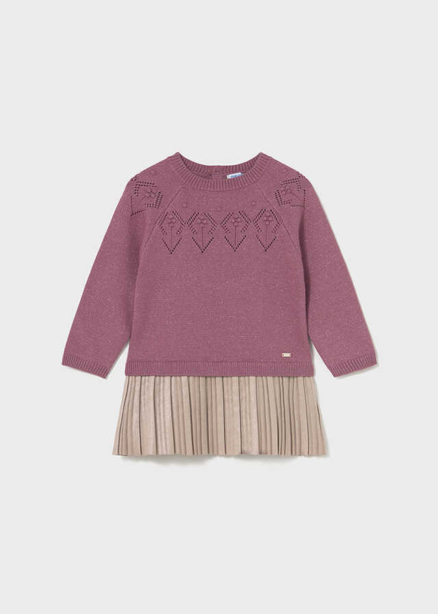 Vestido combinado tricot