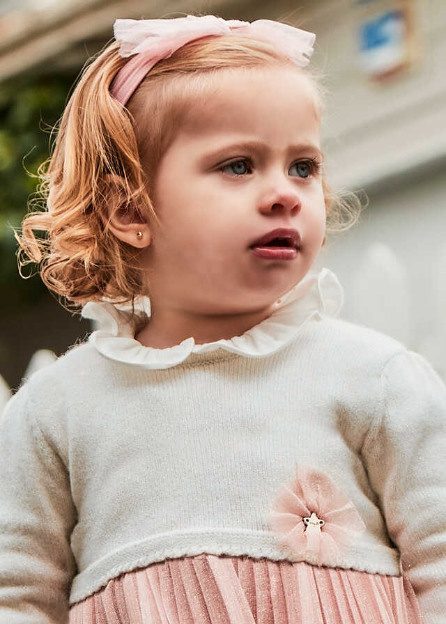 Vestido combinado tricot