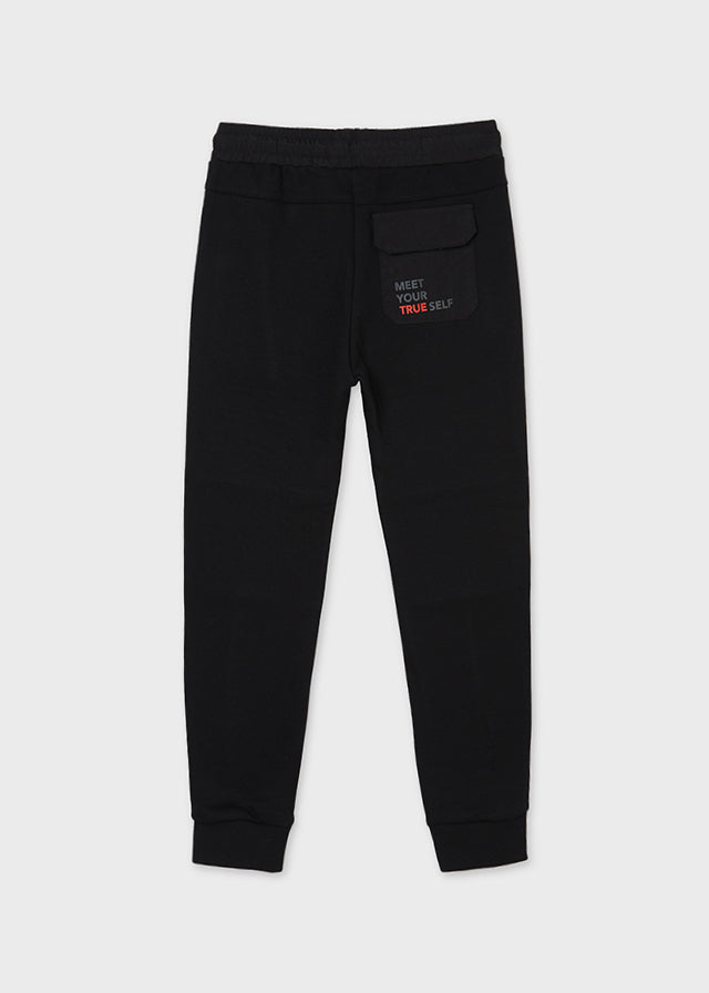 Pantalon felpa contraste plan