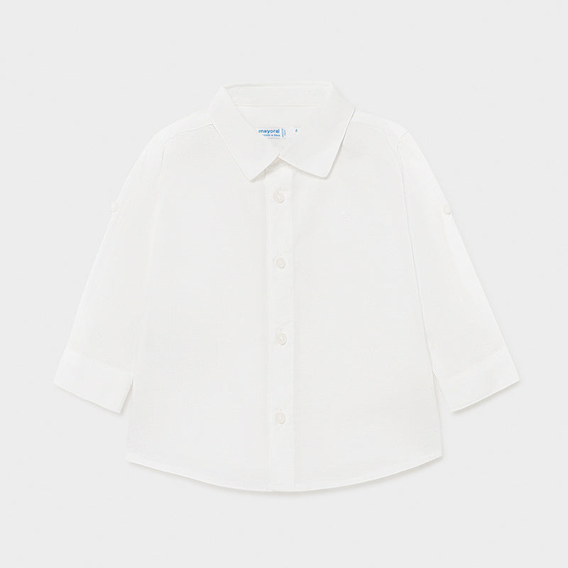 Camisa m/l lino basica