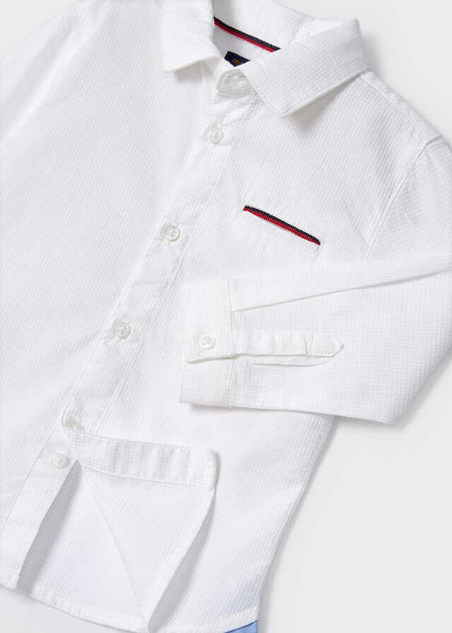 Camisa m/l vestir pajarita