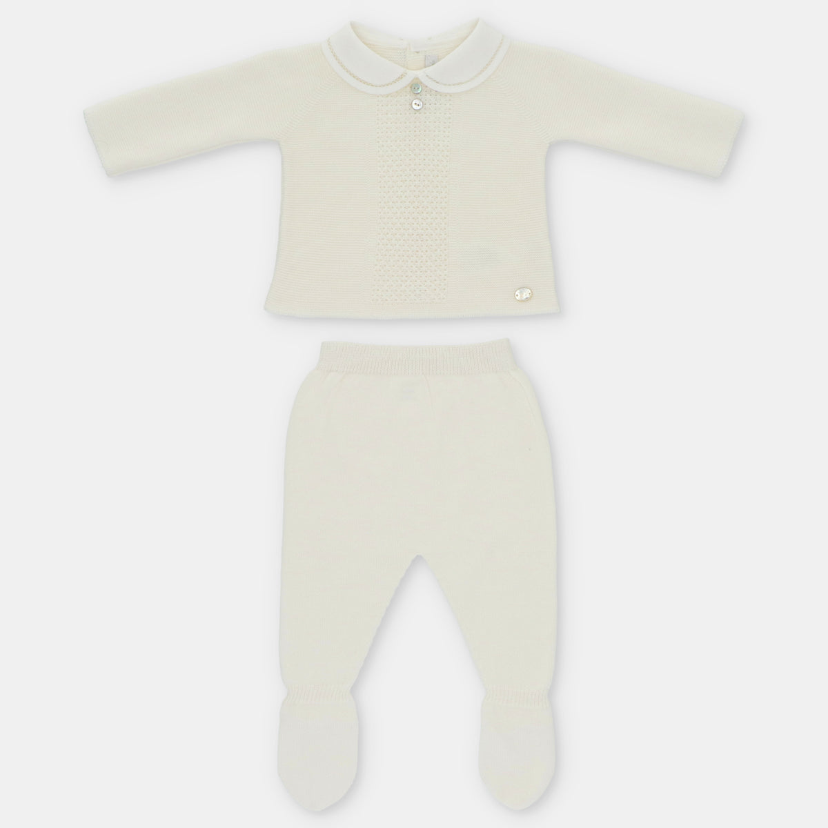 CONJ. PUNTO VOLANTE TUL BORD. NIÑA MARFIL