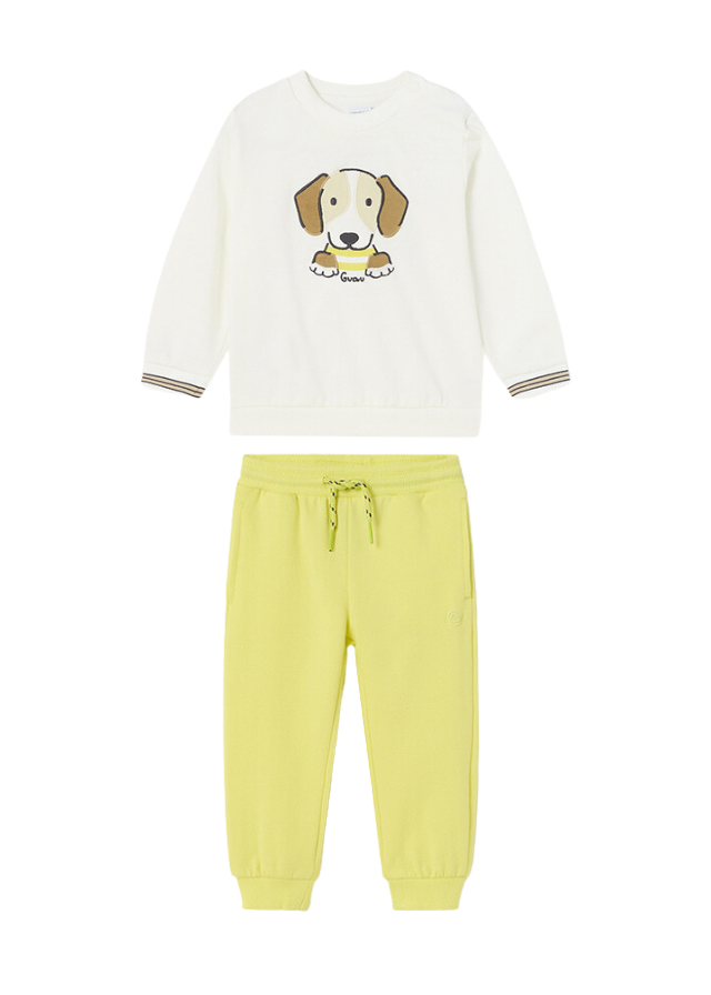 Conj. Pantalón felpa básico puños y  Pullover sin capucha