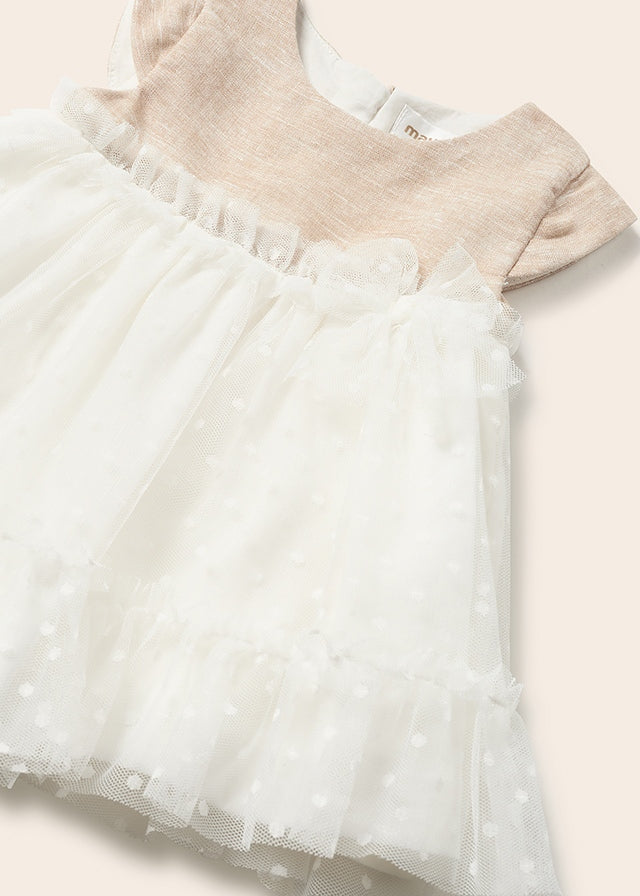 Vestido combinado tul