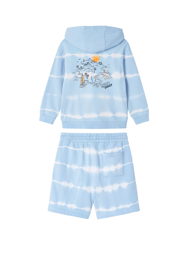 Conj. Pullover tie dye y Bermuda punto tie dye