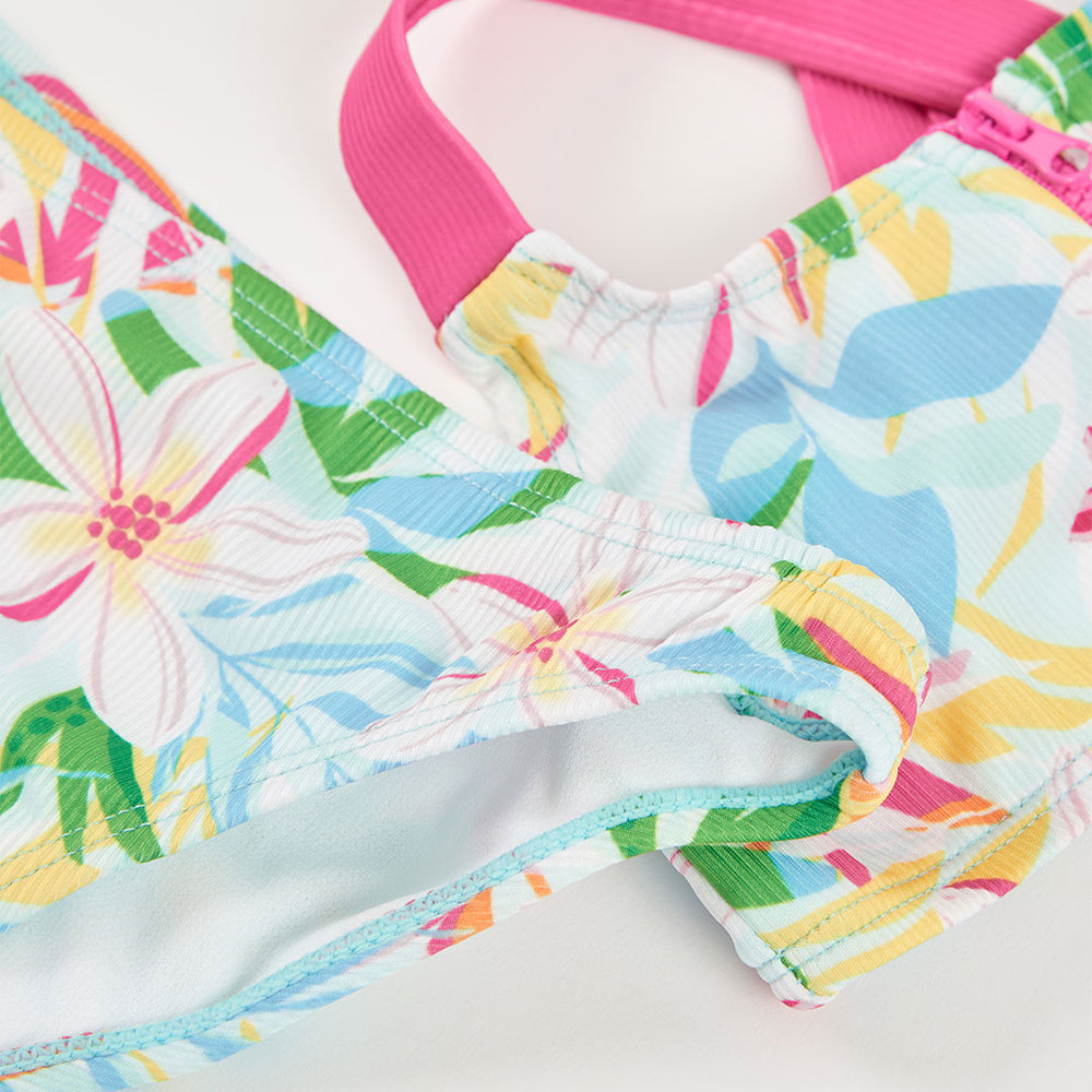 Bikini poliamida flores de niña