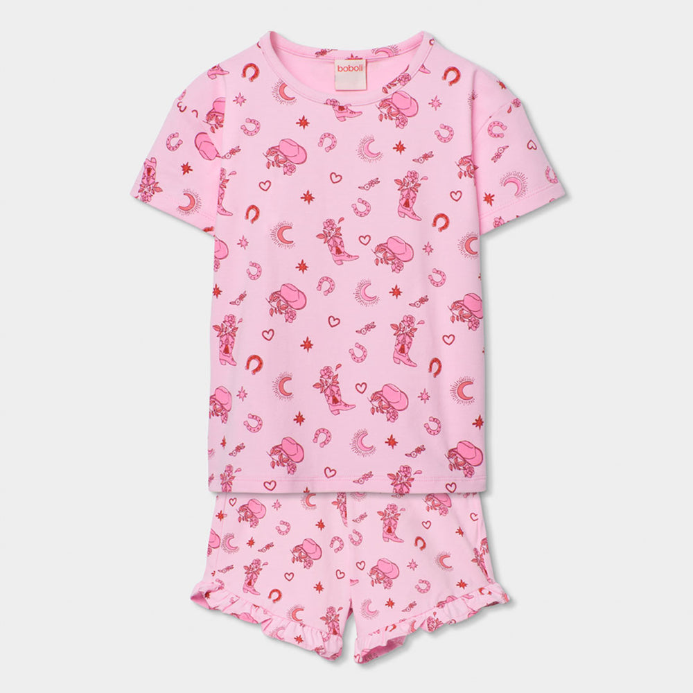 Pijama punto estampado de niña