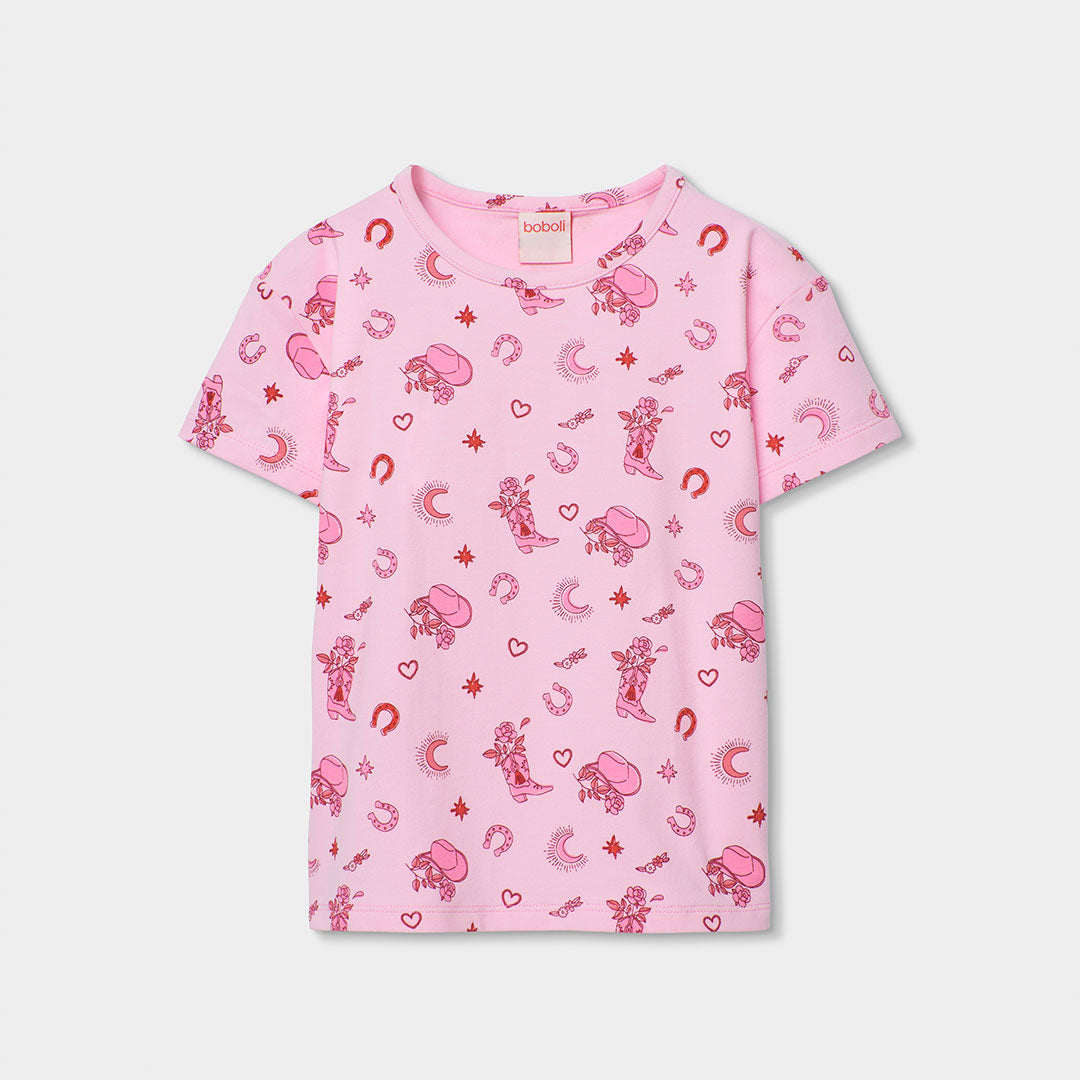 Pijama punto estampado de niña