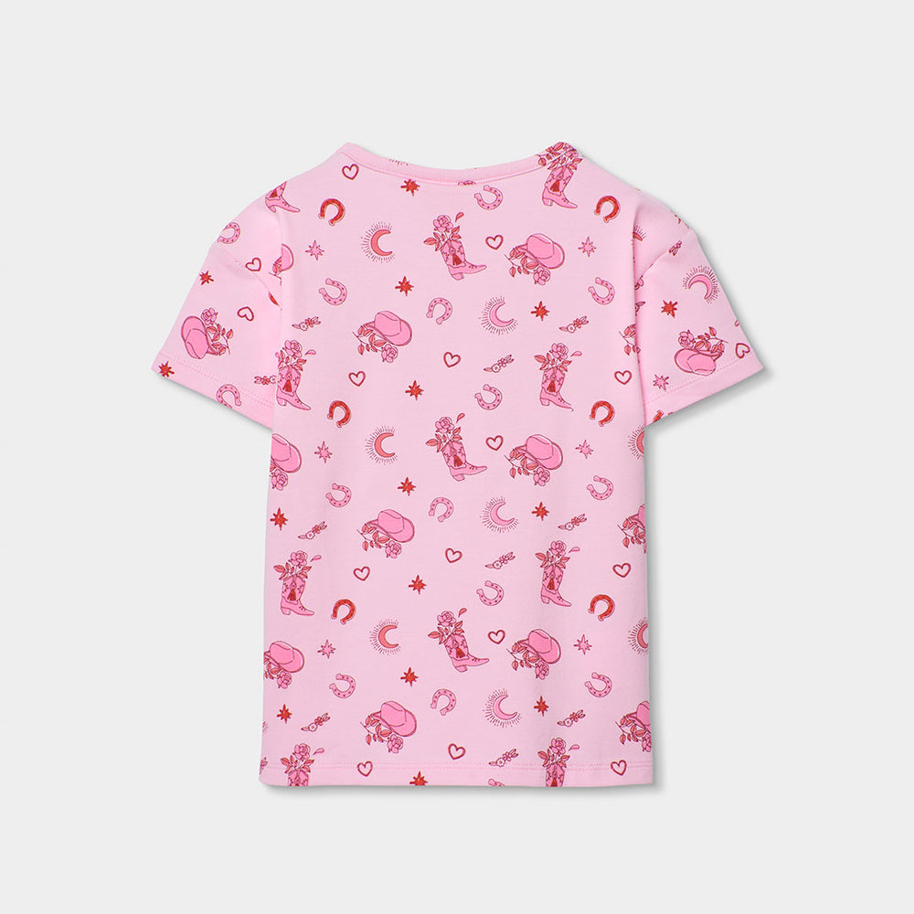 Pijama punto estampado de niña