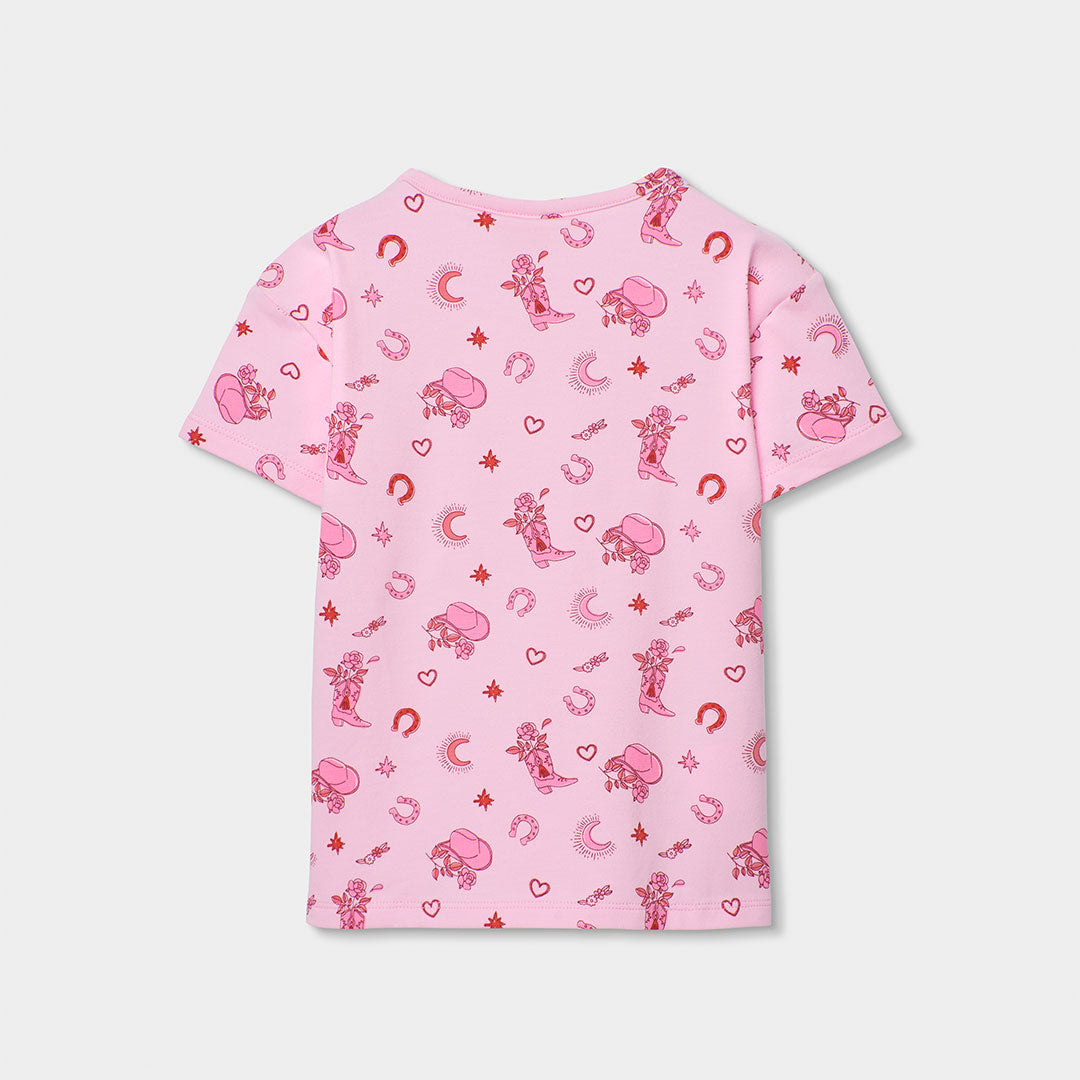 Pijama punto estampado de niña