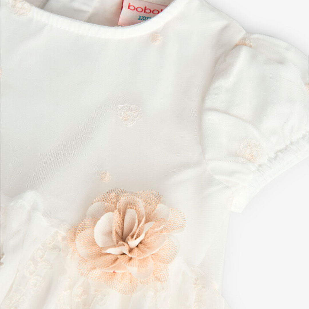 Vestido Tul Bordado De Bebé -Bci