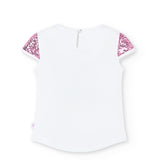 Conj. Camiseta punto elástico y falda gasa plisada