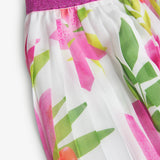 Conj. Camiseta punto elástico y falda gasa plisada