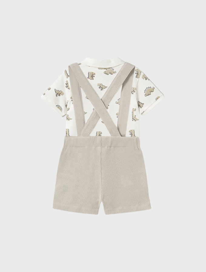 Conj. Polo m/c estampado y Bermuda tirantes