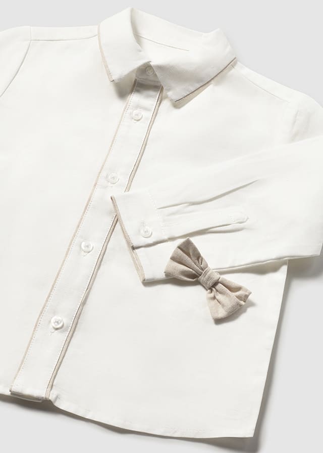 Camisa m/l vestir pajarita