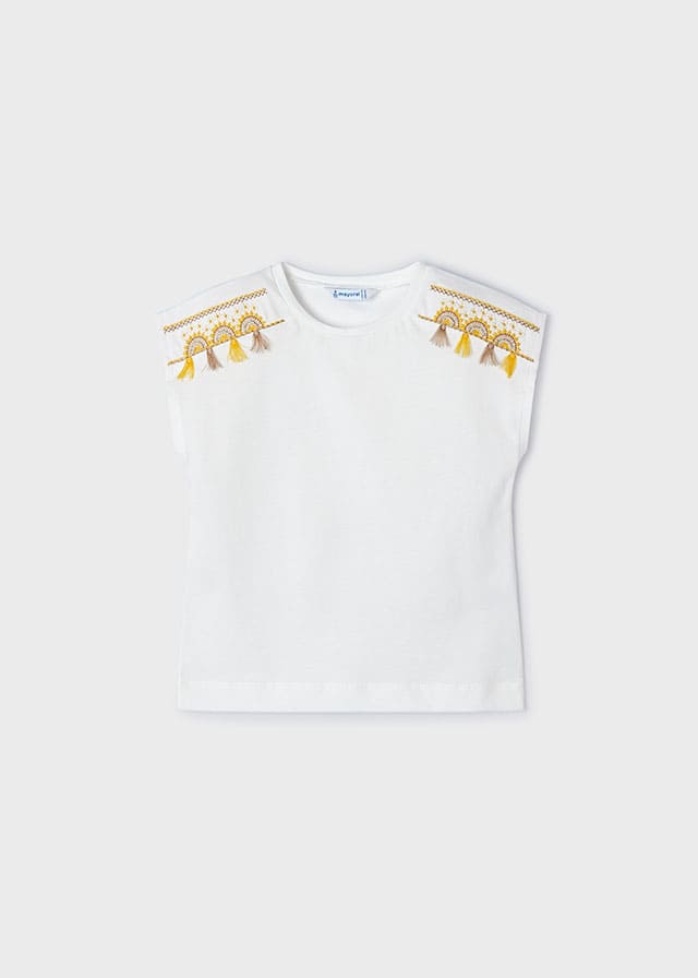 Camiseta m/c bordados