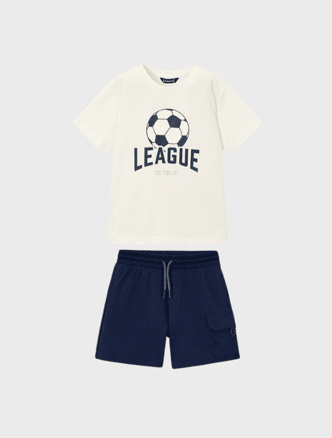 Conj. Camiseta m/c "league" y Bermuda combinada