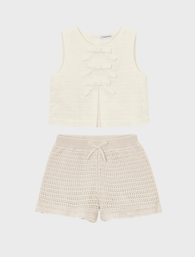 Conj. Top y Pantalon corto tricot