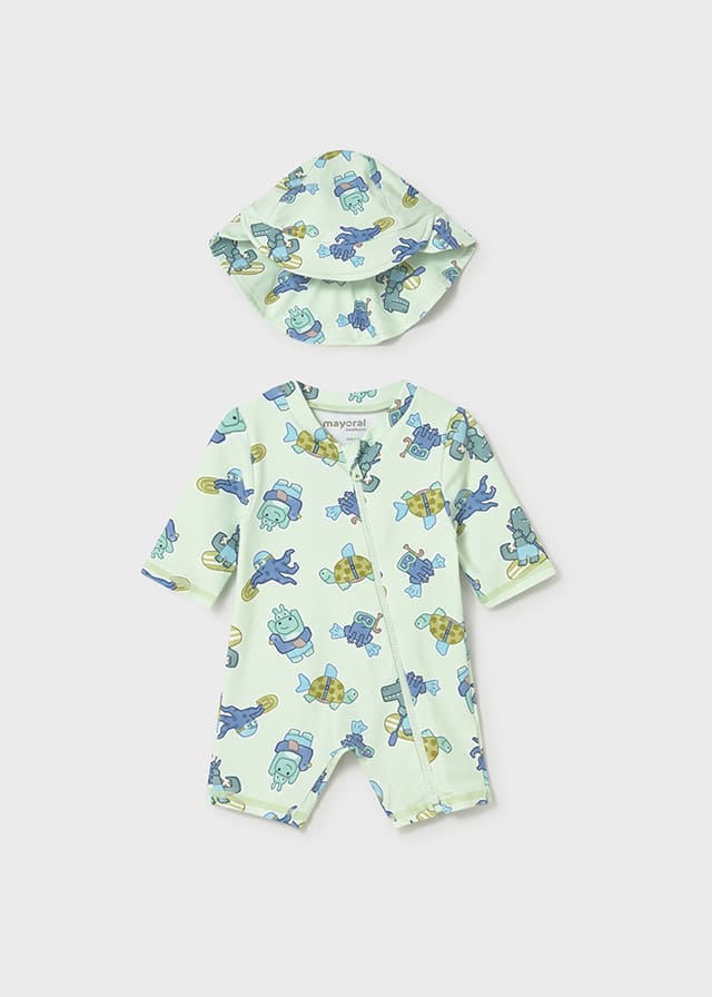 Conj. baño pelele con gorro