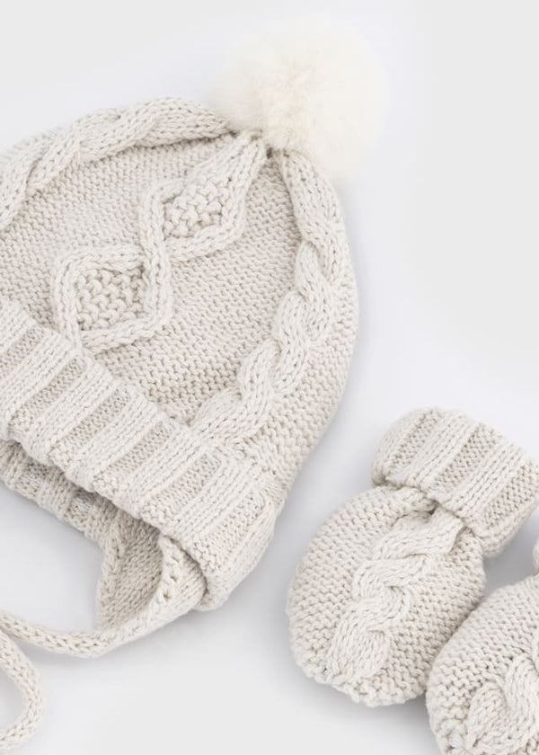 Conj. gorro manoplas tricot