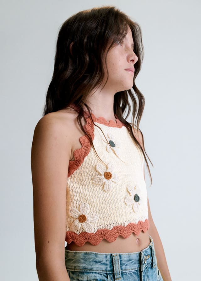Top tricot flores