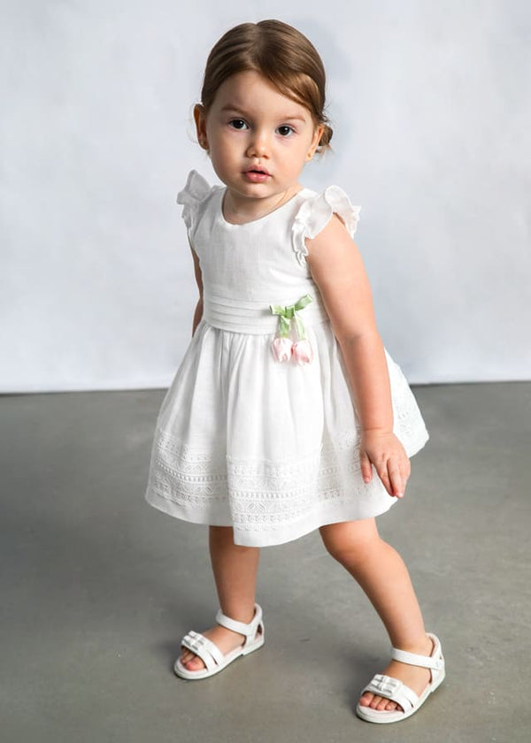 Vestido cinta guipur