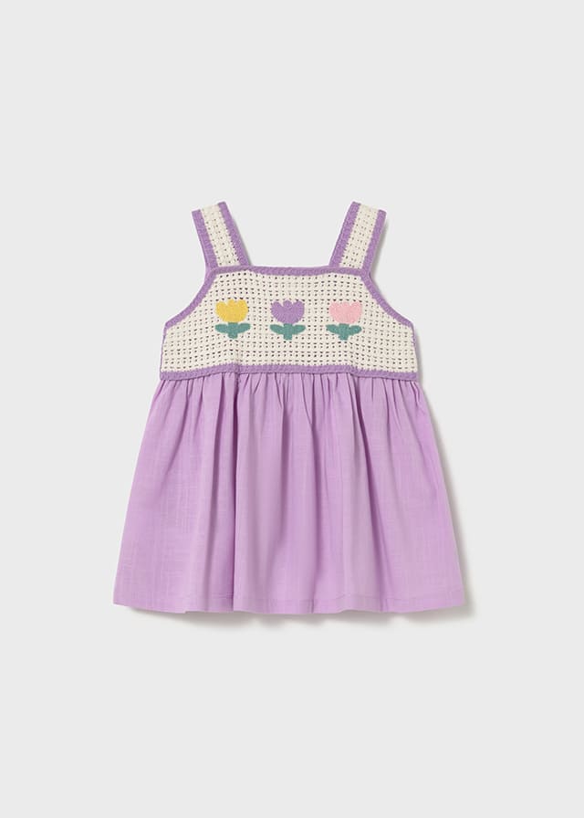 Vestido combinado crochet