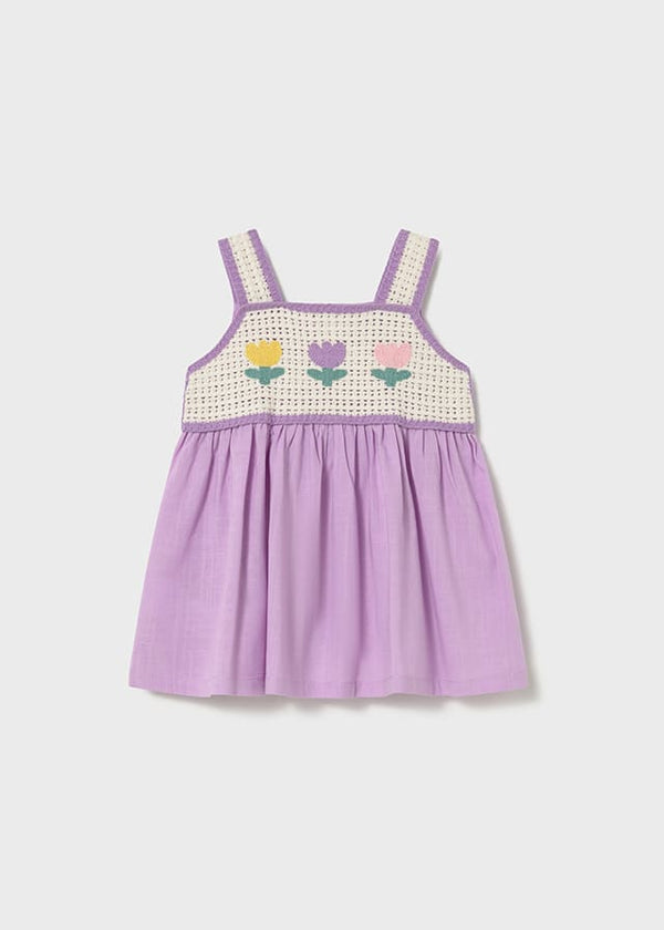 Vestido combinado crochet