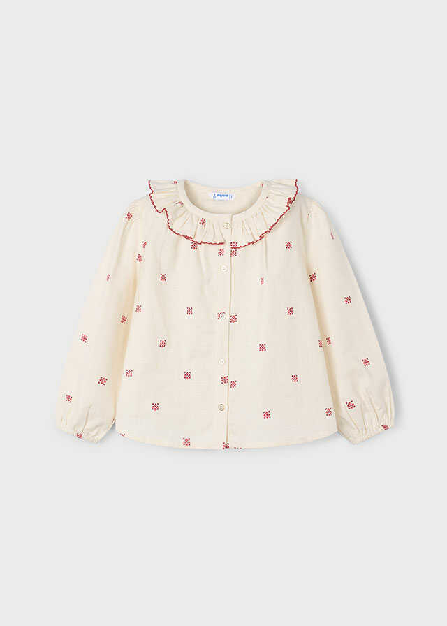 Blusa cuello estampado