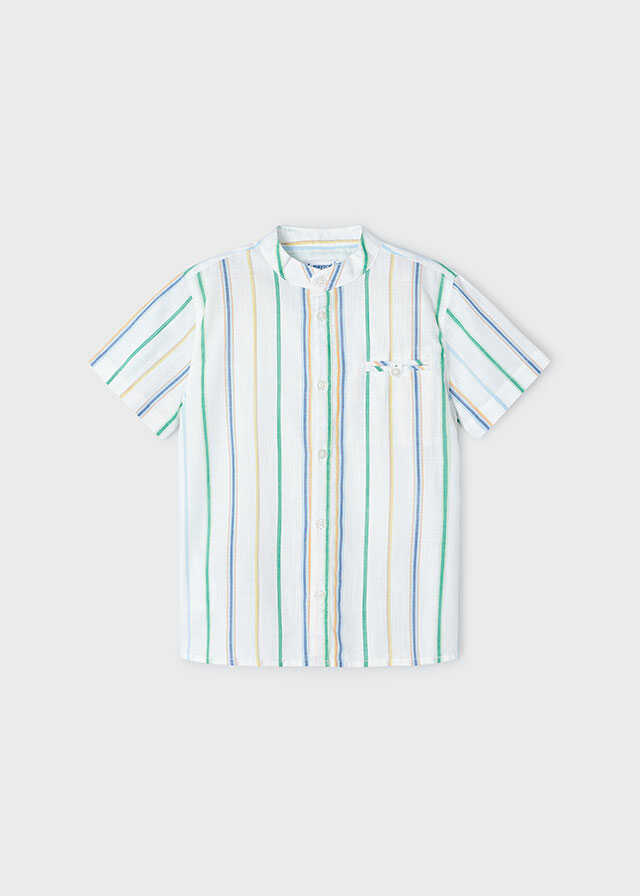 Camisa m/c cuello mao rayas