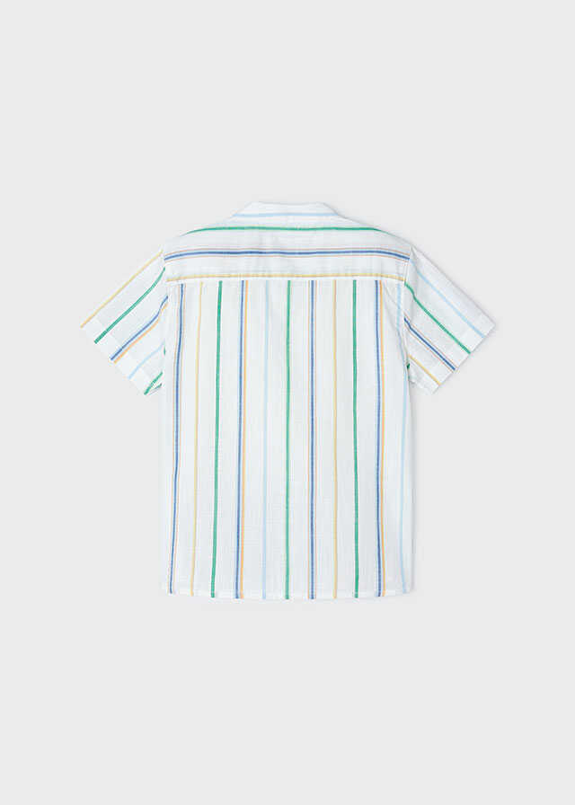 Camisa m/c cuello mao rayas