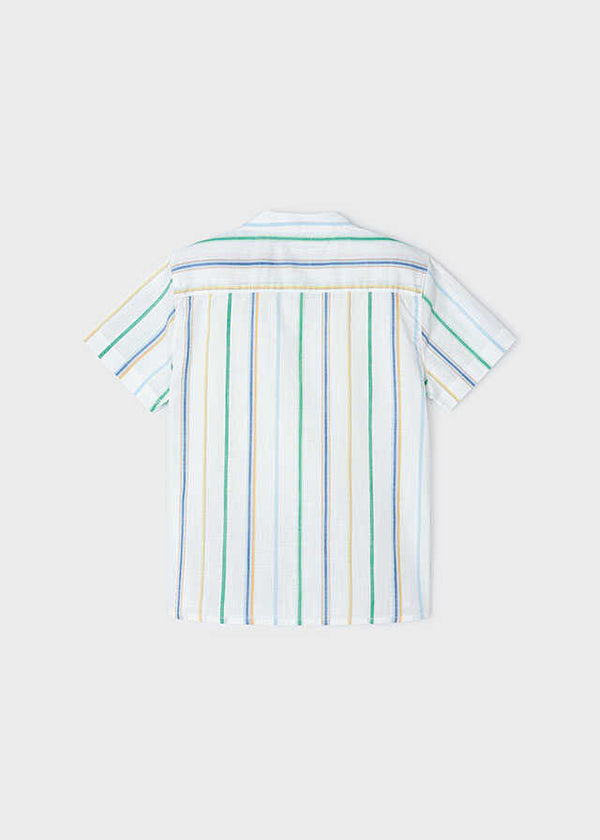 Camisa m/c cuello mao rayas