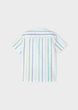Camisa m/c cuello mao rayas