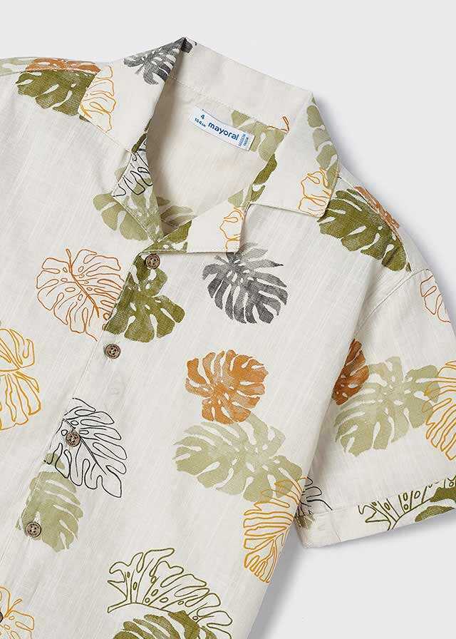 Camisa m/c resort estampada