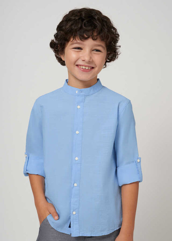 Camisa m/l cuello mao